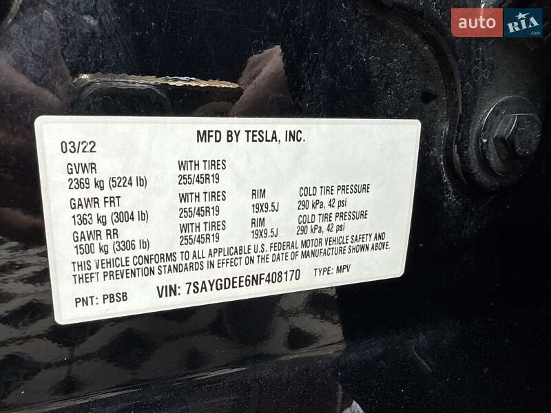 Внедорожник / Кроссовер Tesla Model Y 2022 в Луцке