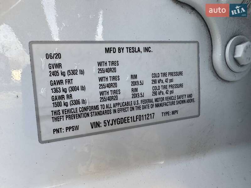 Внедорожник / Кроссовер Tesla Model Y 2020 в Луцке фото 12 Внедорожник / Кроссовер Tesla Model Y 2020 в Луцке