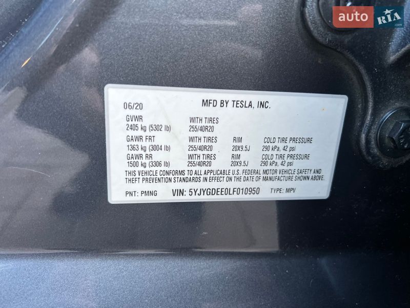 Внедорожник / Кроссовер Tesla Model Y 2020 в Луцке