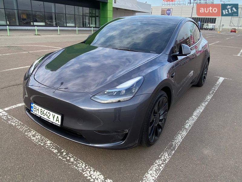 2023 Tesla Model Y, VIN 7SAYGDEFXPF880285:plate — фото 1 (autoria)