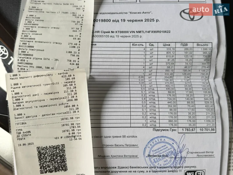 Внедорожник / Кроссовер Toyota C-HR 2018 в Ивано-Франковске документ