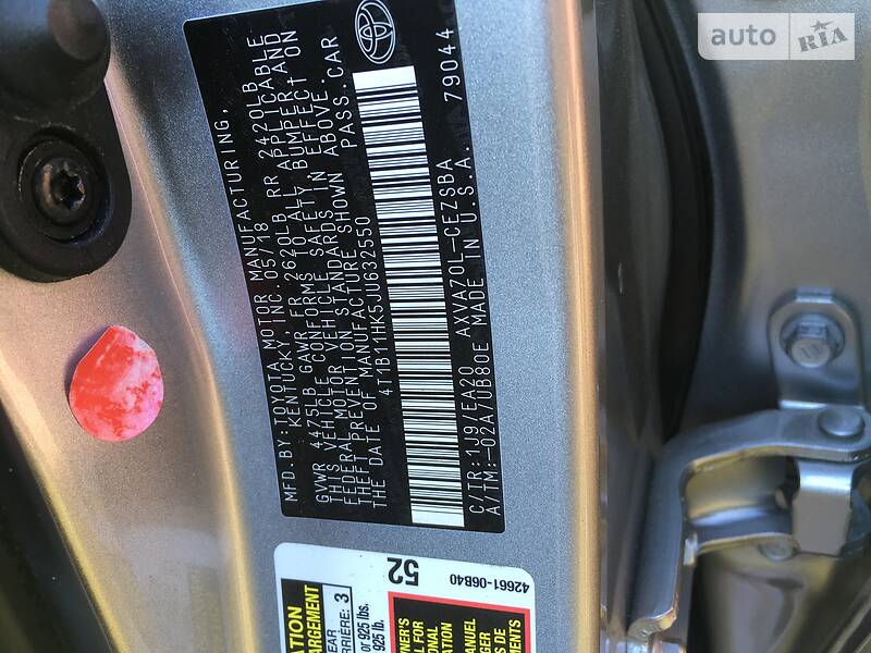 Седан Toyota Camry 2018 в Львові фото 15 Седан Toyota Camry 2018 в Львові