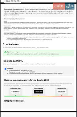 Седан Toyota Corolla 2008 в 