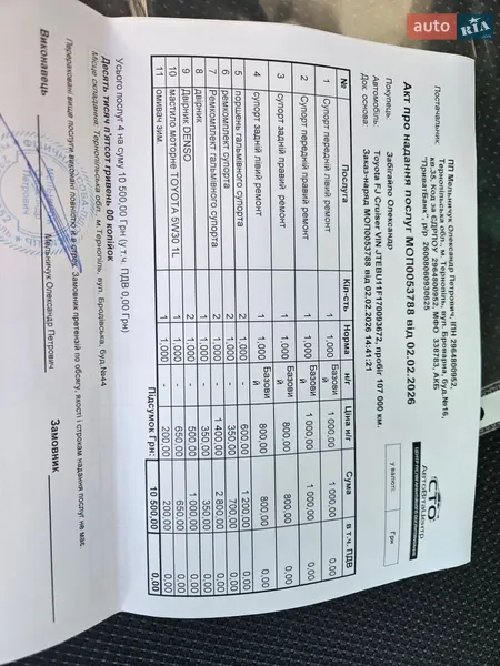 Внедорожник / Кроссовер Toyota FJ Cruiser 2007 в Тернополе документ