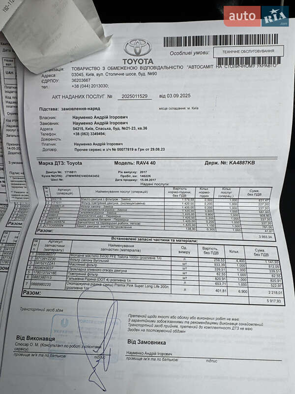 Внедорожник / Кроссовер Toyota RAV4 2017 в Киеве фото 23 Внедорожник / Кроссовер Toyota RAV4 2017 в Киеве