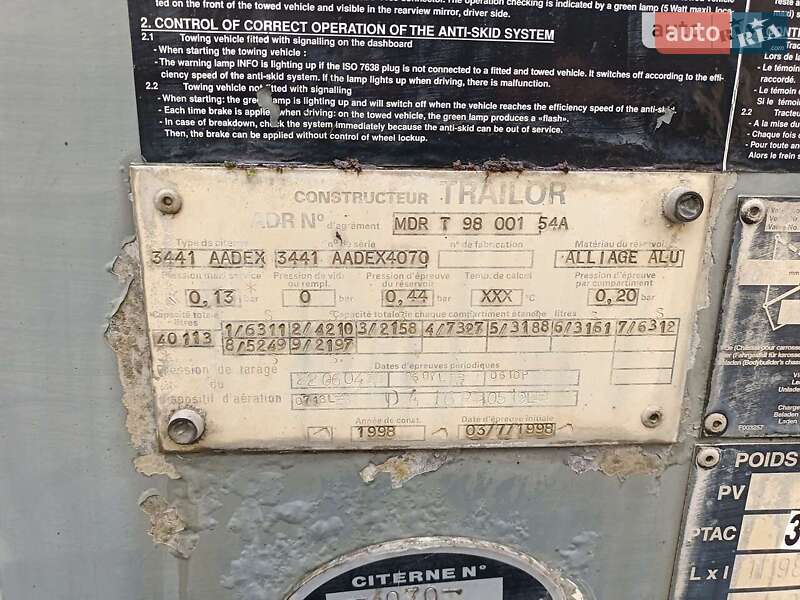 Цистерна напівпричіп Trailor GeneralTrailor 1998 в Вінниці