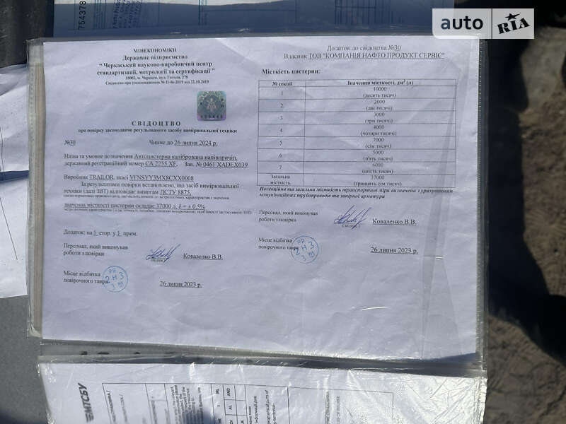 Цистерна напівпричіп Trailor SYY3CX 2008 в Черкасах