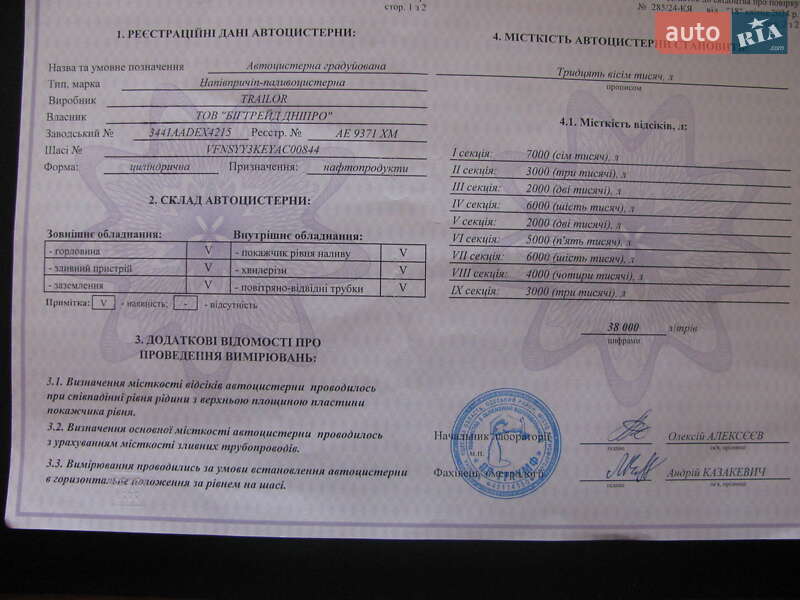 Цистерна полуприцеп Trailor SYY 2000 в Днепре