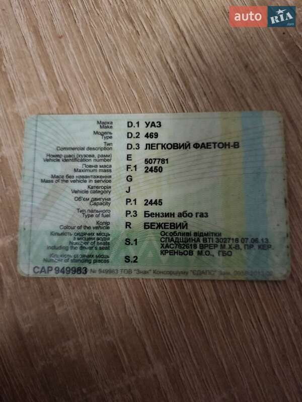 Внедорожник / Кроссовер УАЗ 31512 1983 в Харькове фото 8 Внедорожник / Кроссовер УАЗ 31512 1983 в Харькове