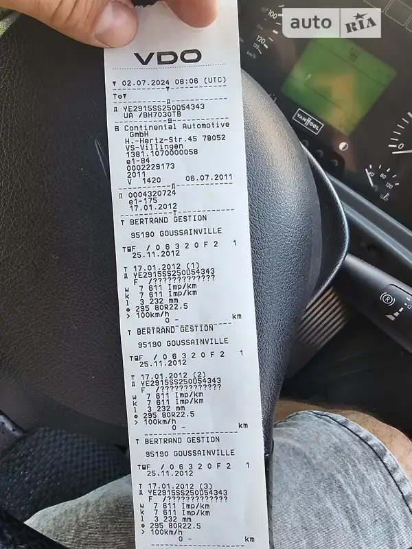 Туристический / Междугородний автобус Van Hool Acron 2012 в Одессе документ