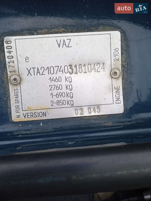 Седан ВАЗ / Lada 2107 2003 в Звягелі фото 11 Седан ВАЗ / Lada 2107 2003 в Звягелі
