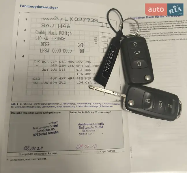 Минивэн Volkswagen Caddy 2019 в Киеве документ