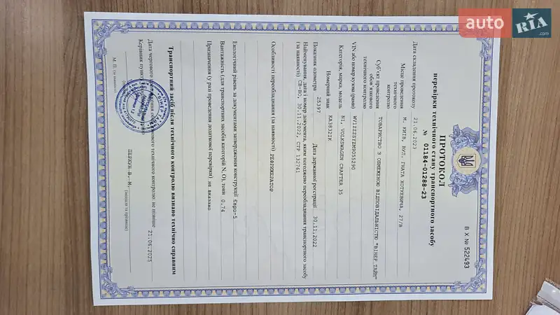 Рефрижератор Volkswagen Crafter 2021 в Киеве документ 8 фото Рефрижератор Volkswagen Crafter 2021 в Киеве документ