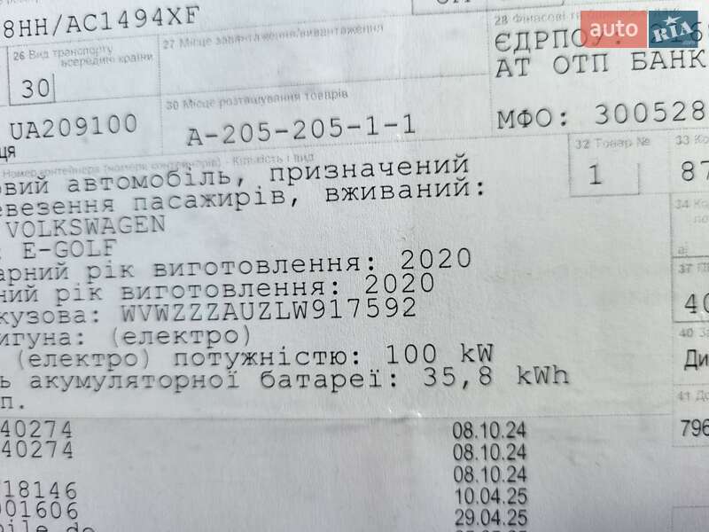 Хэтчбек Volkswagen e-Golf 2020 в Луцке
