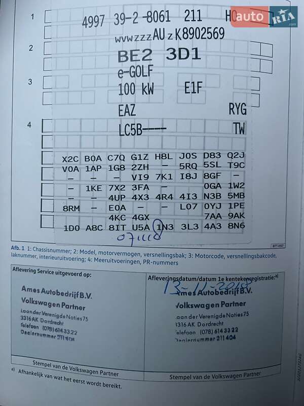 Хэтчбек Volkswagen e-Golf 2018 в Ровно фото 84 Хэтчбек Volkswagen e-Golf 2018 в Ровно