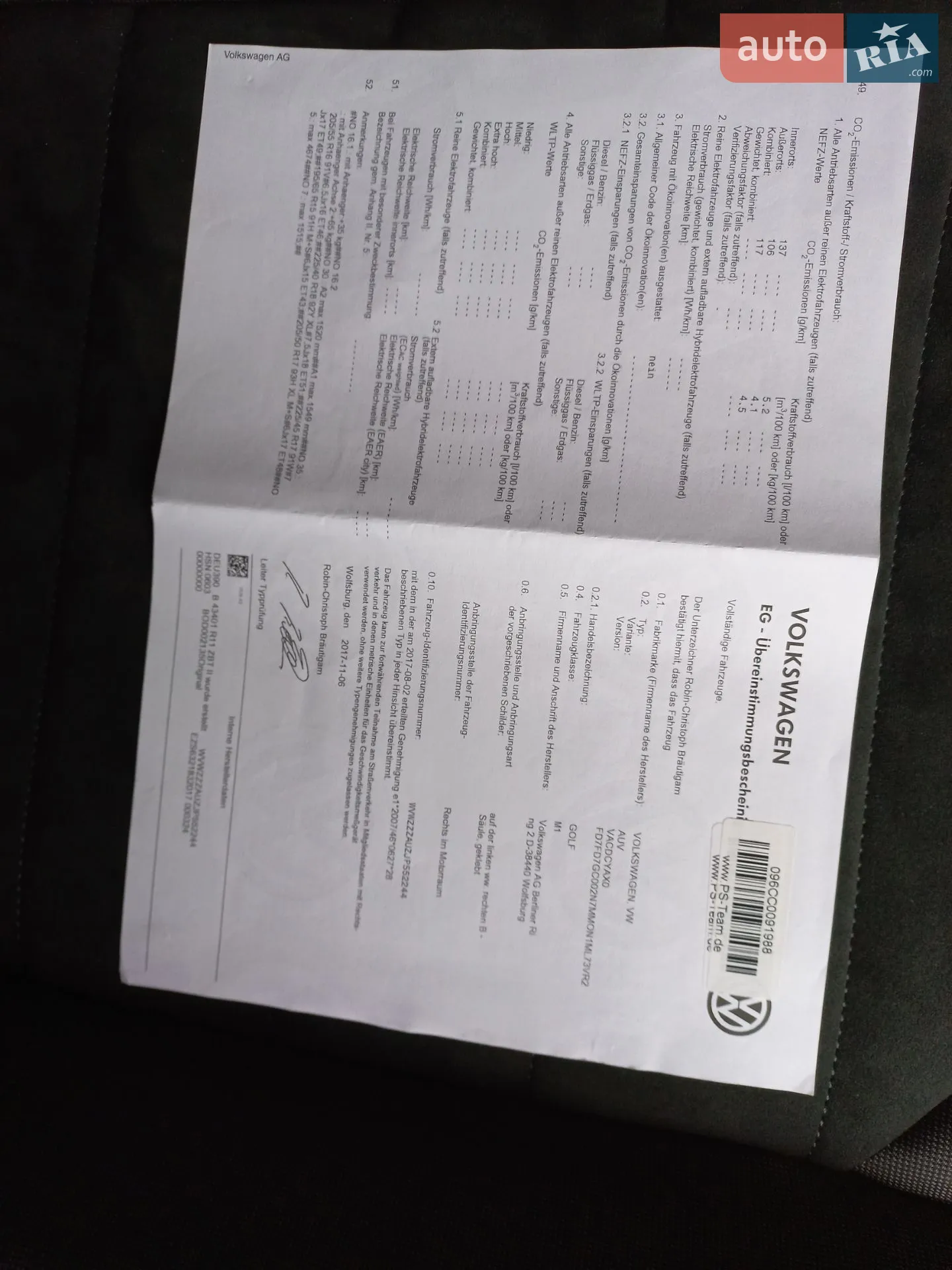 Volkswagen Golf 2017 VIN WVWZZZAUZJP552244 фото оголошення 53 з 120