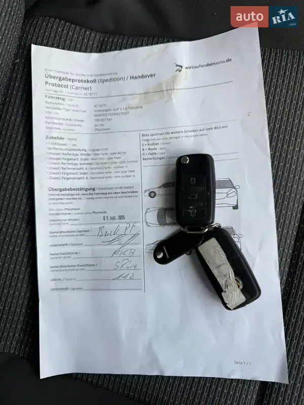 Універсал Volkswagen Golf 2008 в Сумах документ 2 фото Універсал Volkswagen Golf 2008 в Сумах документ