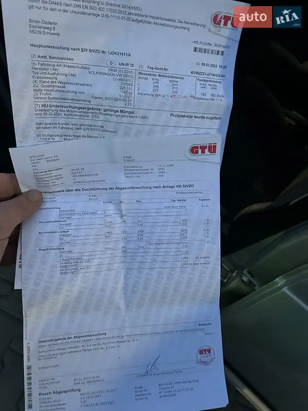 Универсал Volkswagen Golf 1999 в Житомире документ