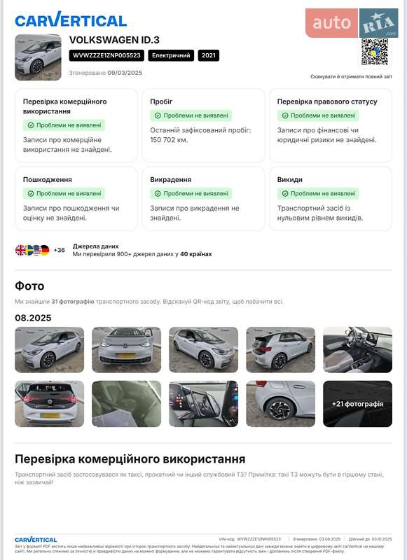 Хэтчбек Volkswagen ID.3 2021 в Тернополе