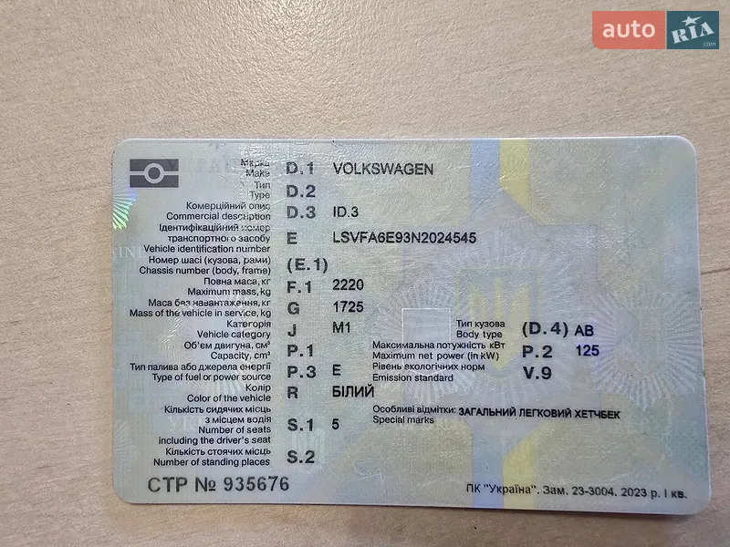 Volkswagen ID.3 2022 VIN LSVFA6E93N2024545 фото оголошення 12 з 40