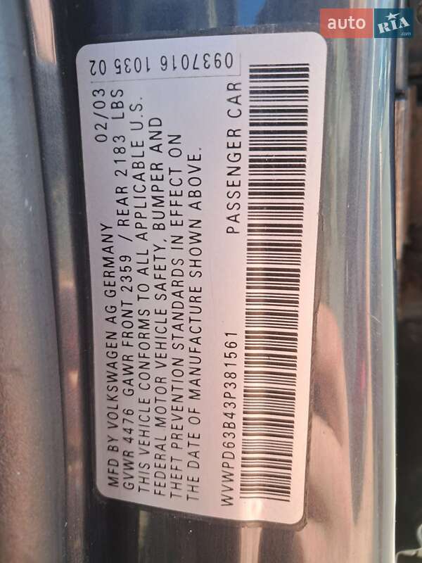 Седан Volkswagen Passat 2003 в Львове фото 30 Седан Volkswagen Passat 2003 в Львове