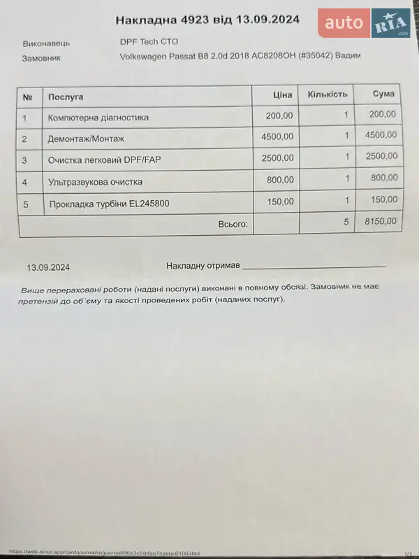 Универсал Volkswagen Passat 2018 в Маневичах документ