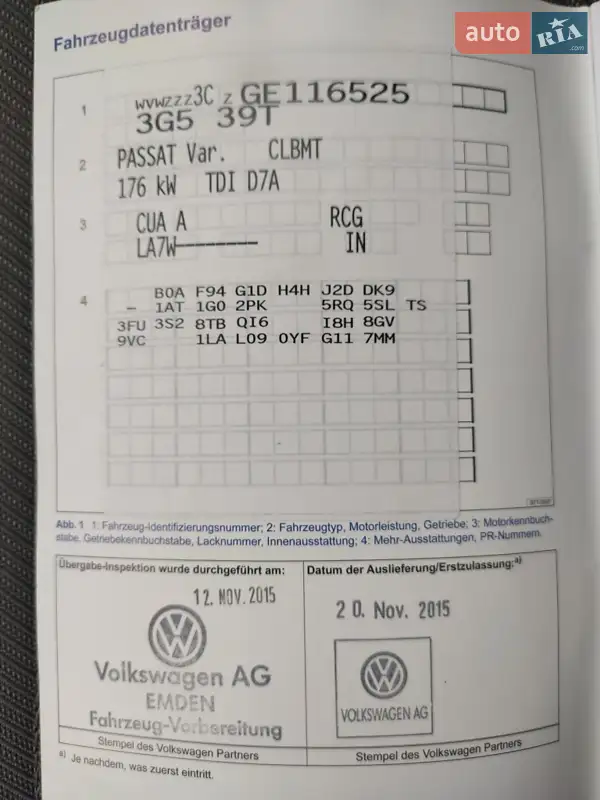 Універсал Volkswagen Passat 2015 в Ковелі документ