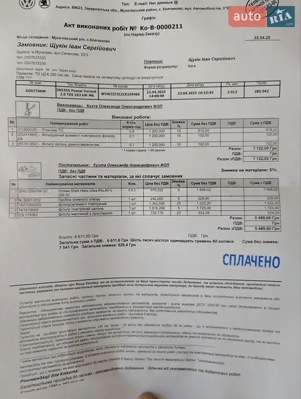 Універсал Volkswagen Passat 2012 в Ужгороді документ