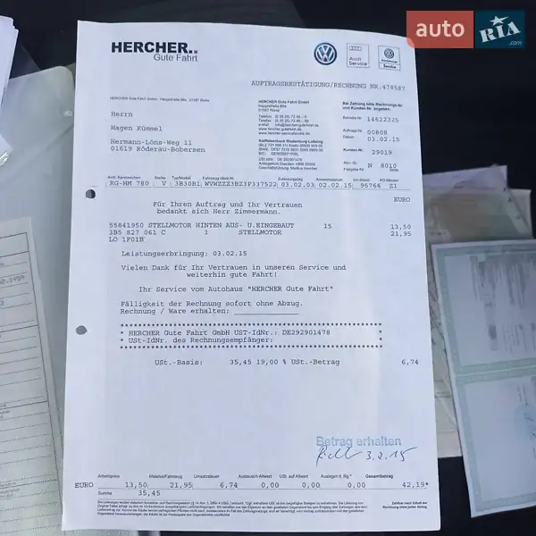 Седан Volkswagen Passat 2003 в Виннице документ 8 фото Седан Volkswagen Passat 2003 в Виннице документ