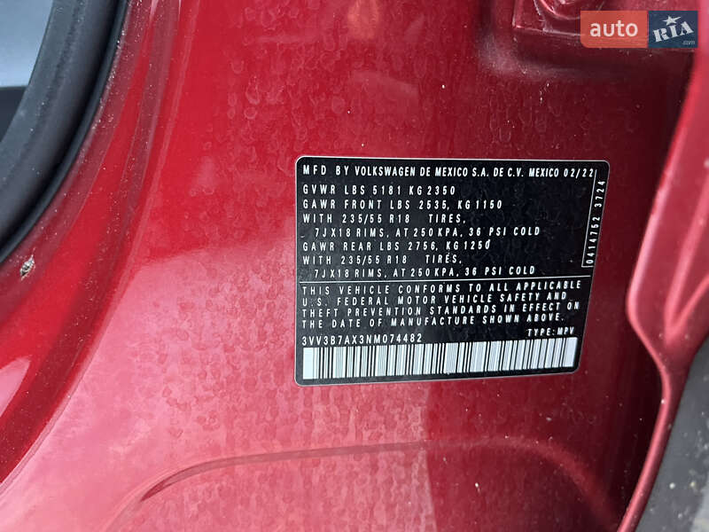 Внедорожник / Кроссовер Volkswagen Tiguan 2022 в Львове фото 20 Внедорожник / Кроссовер Volkswagen Tiguan 2022 в Львове