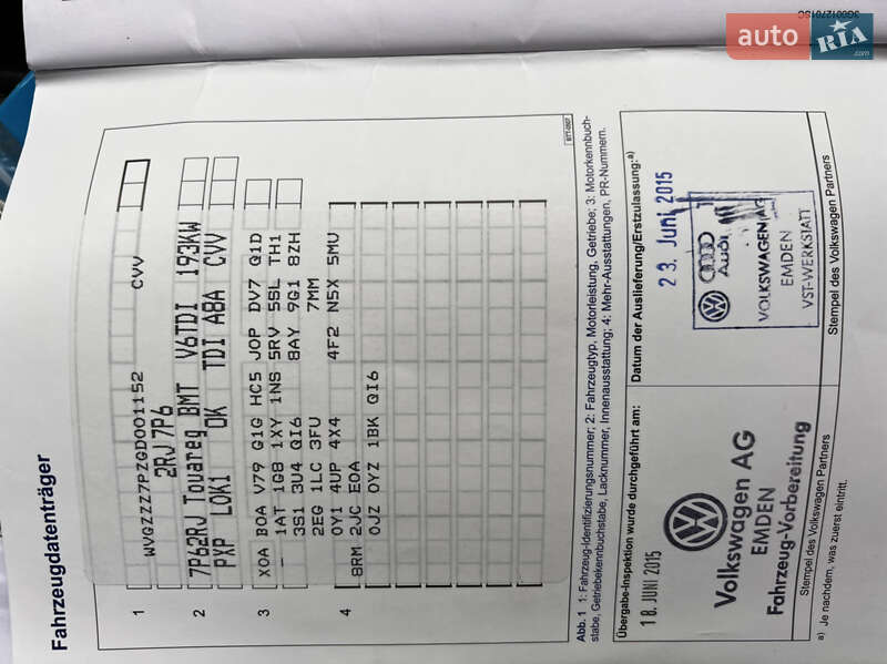 Внедорожник / Кроссовер Volkswagen Touareg 2015 в Хмельницком фото 104 Внедорожник / Кроссовер Volkswagen Touareg 2015 в Хмельницком