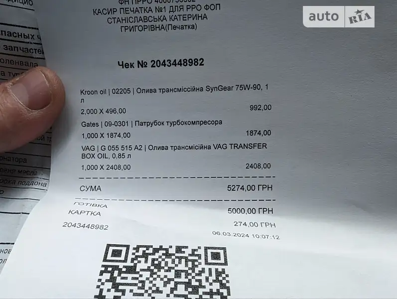 Позашляховик / Кросовер Volkswagen Touareg 2009 в Одесі документ 8 фото Позашляховик / Кросовер Volkswagen Touareg 2009 в Одесі документ