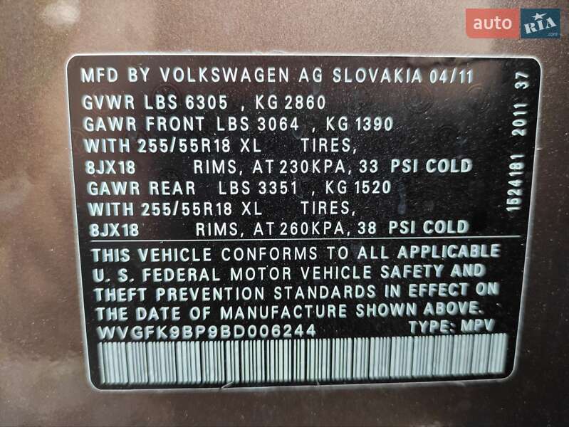 Позашляховик / Кросовер Volkswagen Touareg 2011 в Полтаві