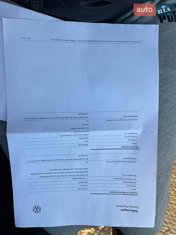 Микровэн Volkswagen Touran 2018 в Ужгороде документ