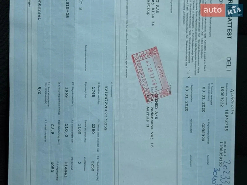 Универсал Volvo V60 2020 в Тернополе документ 2 фото Универсал Volvo V60 2020 в Тернополе документ