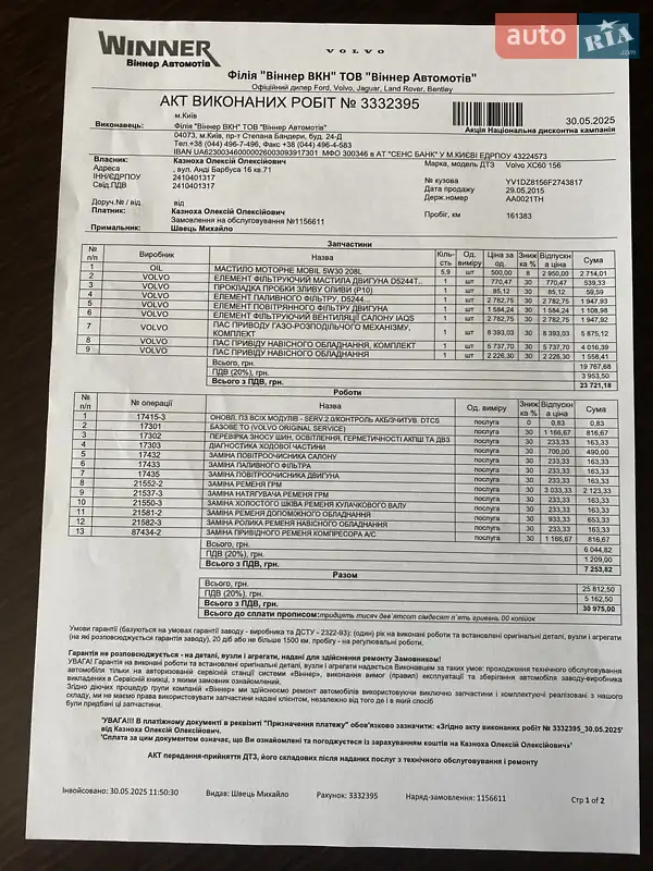 Внедорожник / Кроссовер Volvo XC60 2015 в Киеве документ