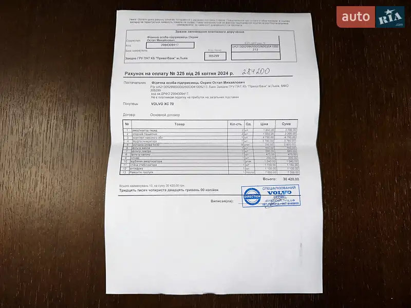 Универсал Volvo XC70 2014 в Луцке документ