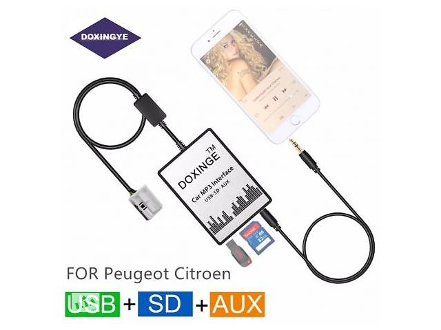 продам USB AUX адаптер, эмулятор Peugeot, Citroen для штатной магнитолы Пежо,Ситроен RD3, RD4. бу в Переяславе-Хмельницком