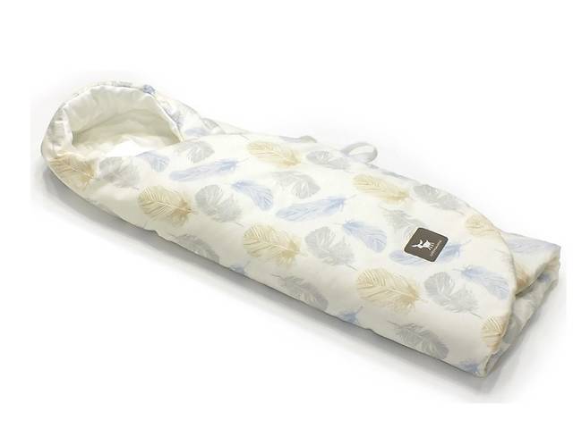 Конверт в коляску и автокресло Cottonmoose ODWF 439/83/51 leaf blue cotton white cotton jersey (голубой (лес) с белым)