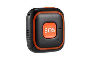 GPS трекер для ребенка портативный с кнопкой SOS Badoo Security V28, черный