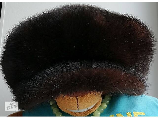 Кепка, кепи, шапка женская меховая норковая Saga Furs, с защитой для ушей. Мех отменный, качество - класс