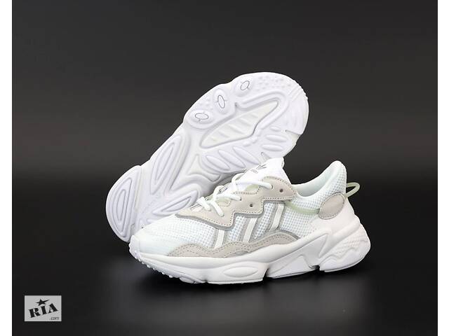 Кроссовки Adidas Ozweego White Grey (Бело-серые Адидас Озвиго 36-45 женские и мужские размеры) рефлективные 37