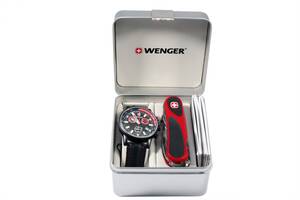 Набор часов Wenger и нож Красно-черный (70731.XL)