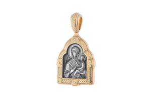 Підвіска Ікона Божої Матері Тихвінської з позолотою 131676 Онікс