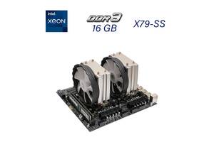 Комплект: материнская плата X79-SS / 2x (ДВА) Intel Xeon E5-2670 v2 (20 (40) ядер по 2.5 - 3.3 GHz) / 16 GB DDR3 / 2x...