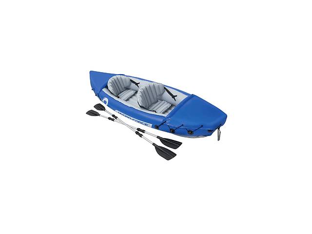 Двухместная надувная байдарка-каяк Bestway 65077 Синяя, 321*88 см