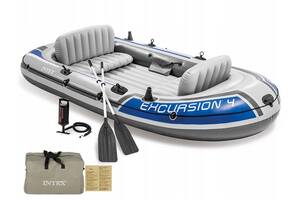 Надувная лодка Intex Excursion 4 человека насос 68324